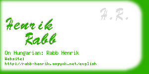 henrik rabb business card